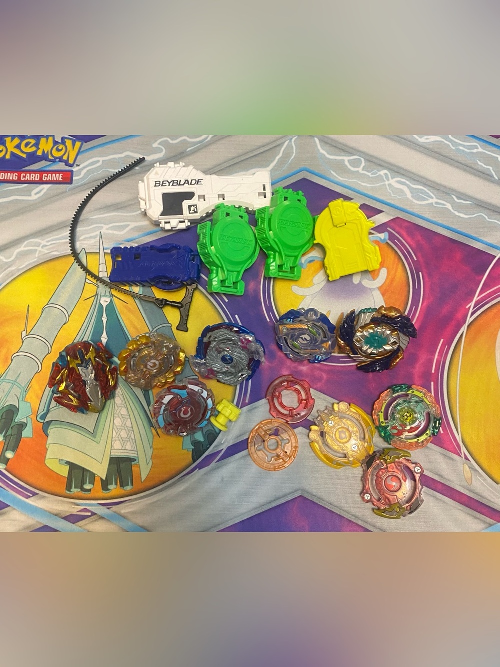 Lot Of Beyblades, Parts & Launchers